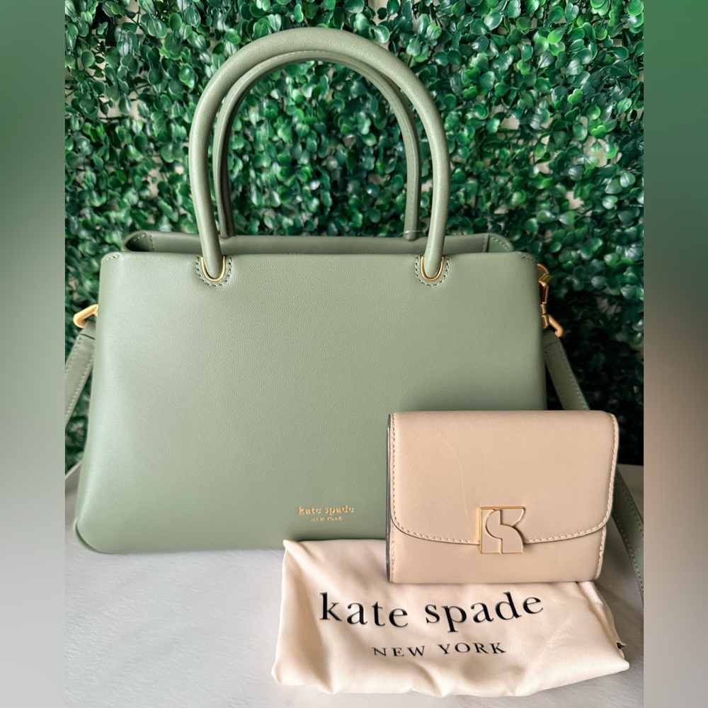 Kate Spade Retail Grace Cedar Stan Medium Handbag Satchel NWT & Wallet Bundle